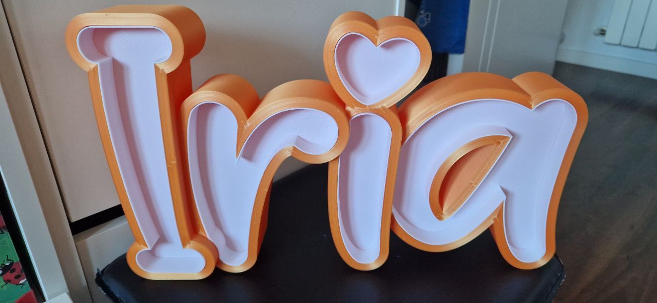 Light-up 3D printed name sign