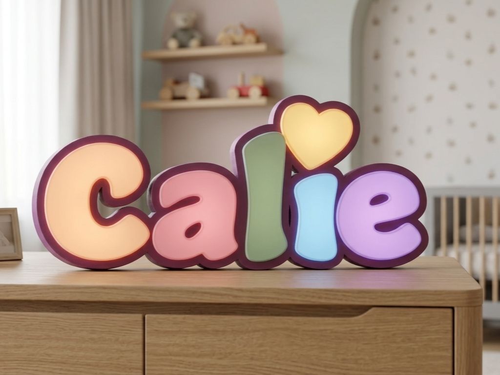 Light-up 3D printed name sign