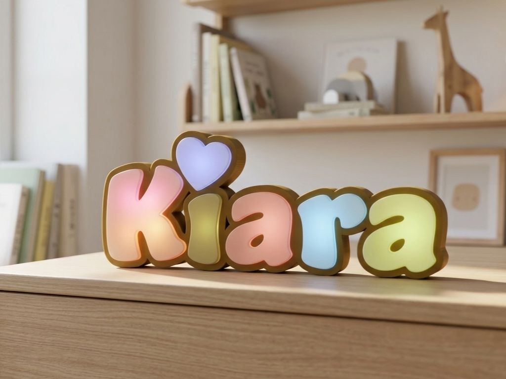 Light-up 3D printed name sign