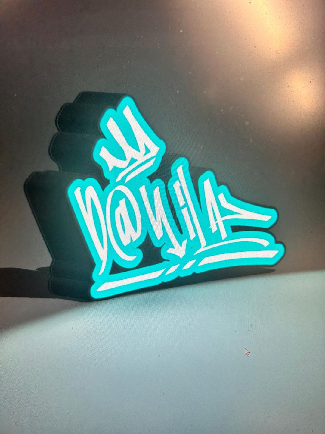 Light-up 3D printed name sign